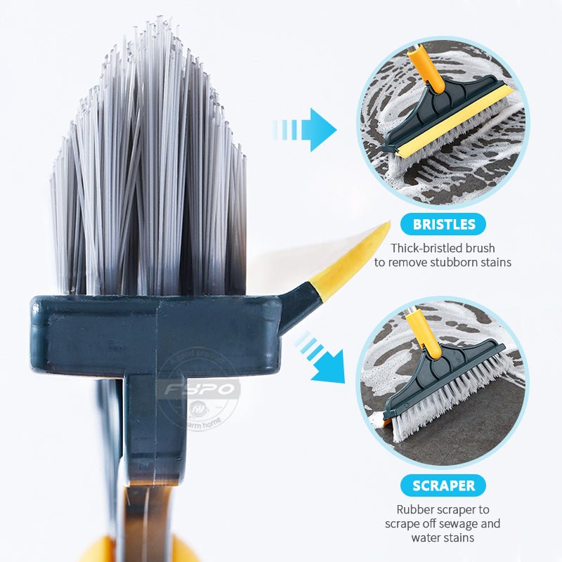 2 In 1 Floor Scrub Cleaning Brush With Removable Long Handle