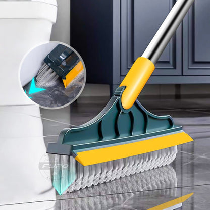 2 In 1 Floor Scrub Cleaning Brush With Removable Long Handle