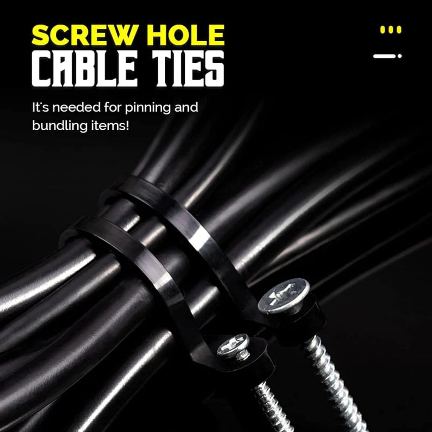 Screw Hole Mount Nylon Cable Tie (Pack Of 50)